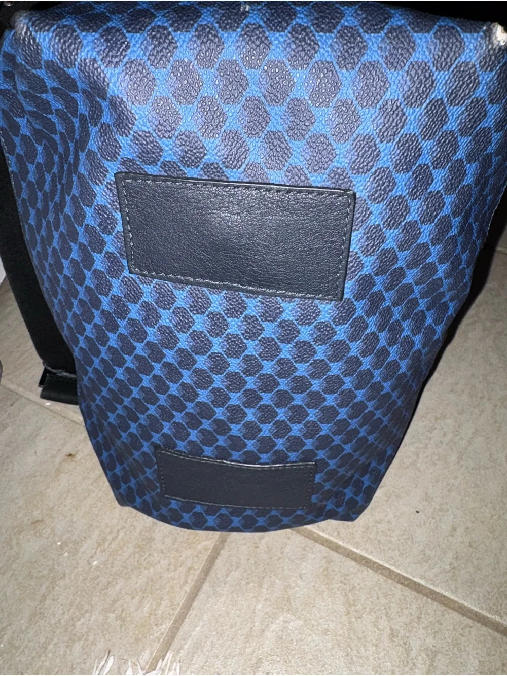 Verona Unisex Blue Patterned Backpack leather
